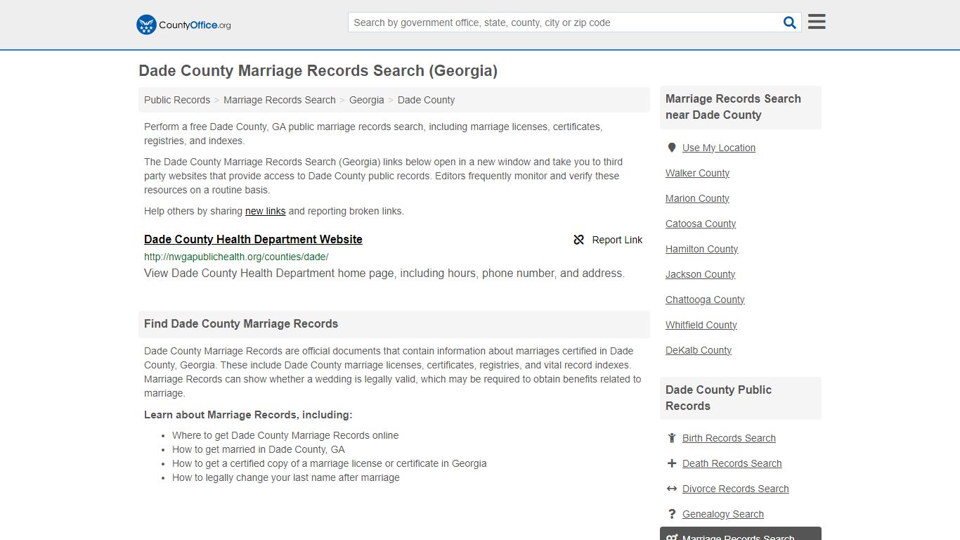 Marriage Records Search - Dade County, GA (Marriage Licenses ...